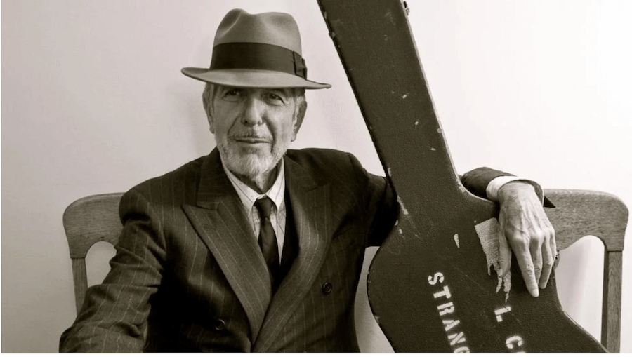 Leonard Cohen later years with guitar case Leonard Cohen later years with guitar case