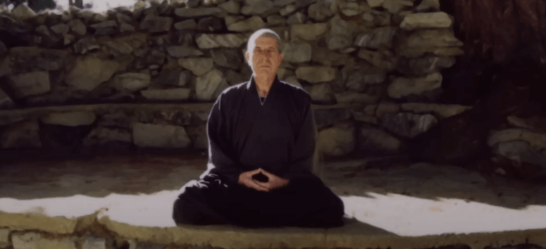Leonard Cohen in lotus position Leonard Cohen in lotus position