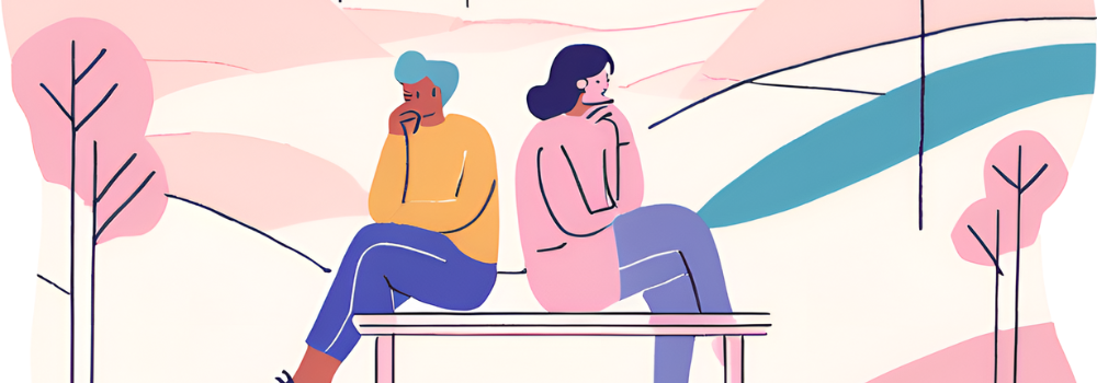 Two people thinking Two people thinking