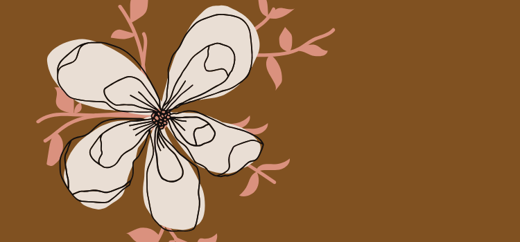 pale flower on brown