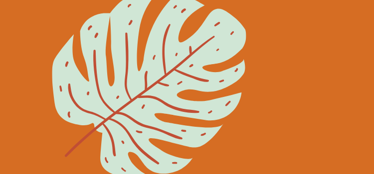 pale leaf on redorange